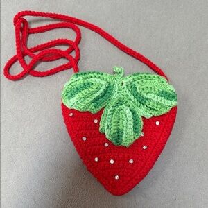 Strawberry Crochet Crossbody Bag